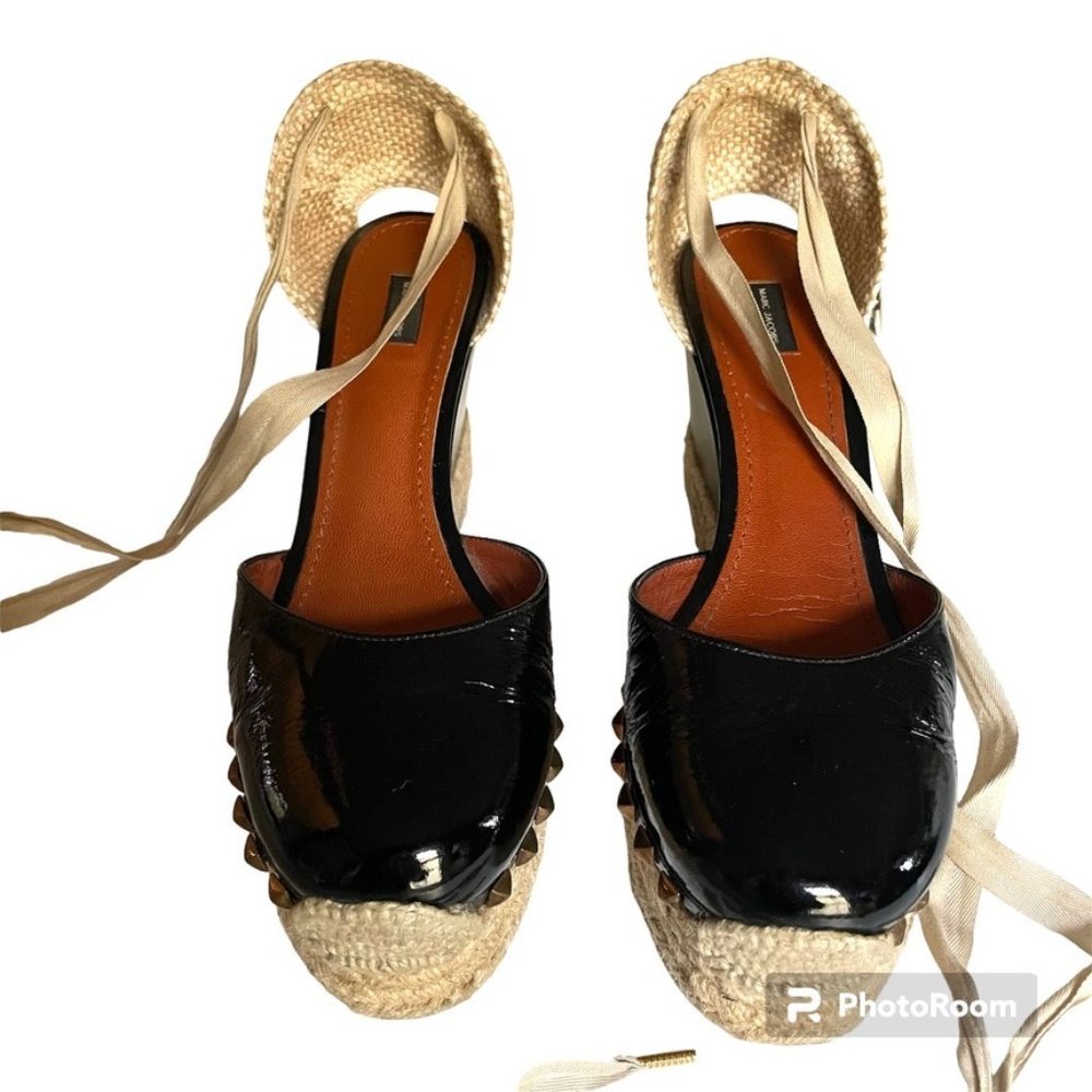 MARC JACOBS Elantra Espadrilles Black Patent Leather 39